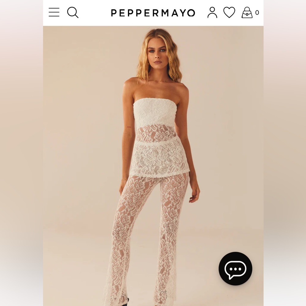 Pepper Mayo Sweet Fantasy Lace Top & Pant Set